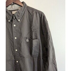 Vintage 90s Bugle Boy Shirt Mens XXL Brown Button Down Retro 1990s 2XL LS